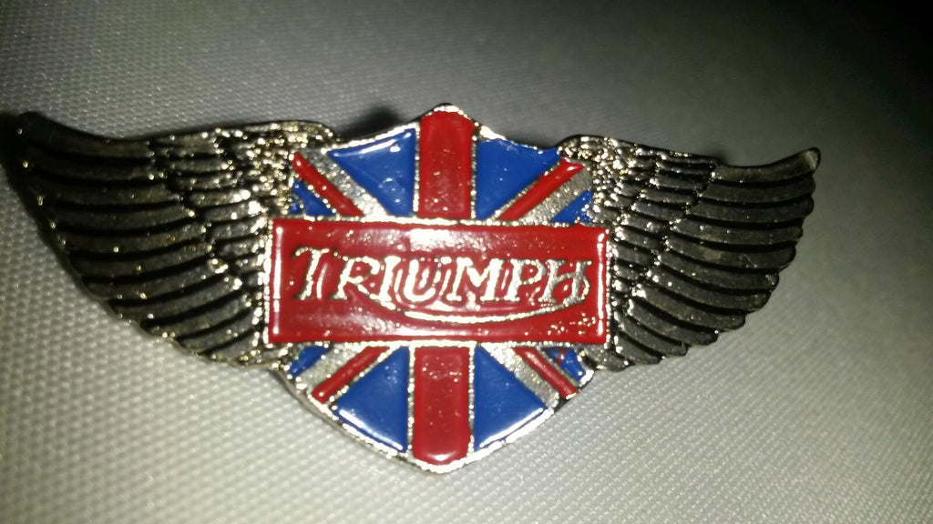 10 pins lot Triumph British Bikes Logo with wings and Union Jack flag pin pin's