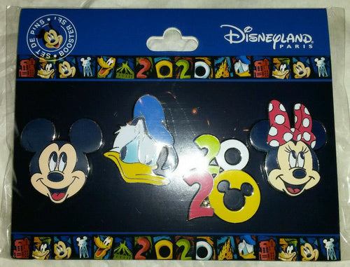 2020 Mickey Donald Minnie Disney Land Paris Dlrp Dlp 2019 Booster 4 Pins Set