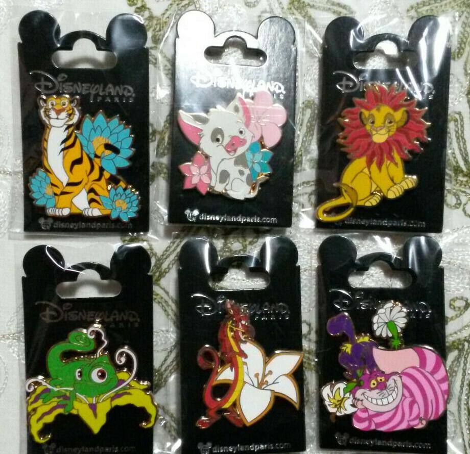 Flowers 2020 Disney Paris Dlp 6 Pins Set Pua Pascal Rajah Cheshire Mushu Simba
