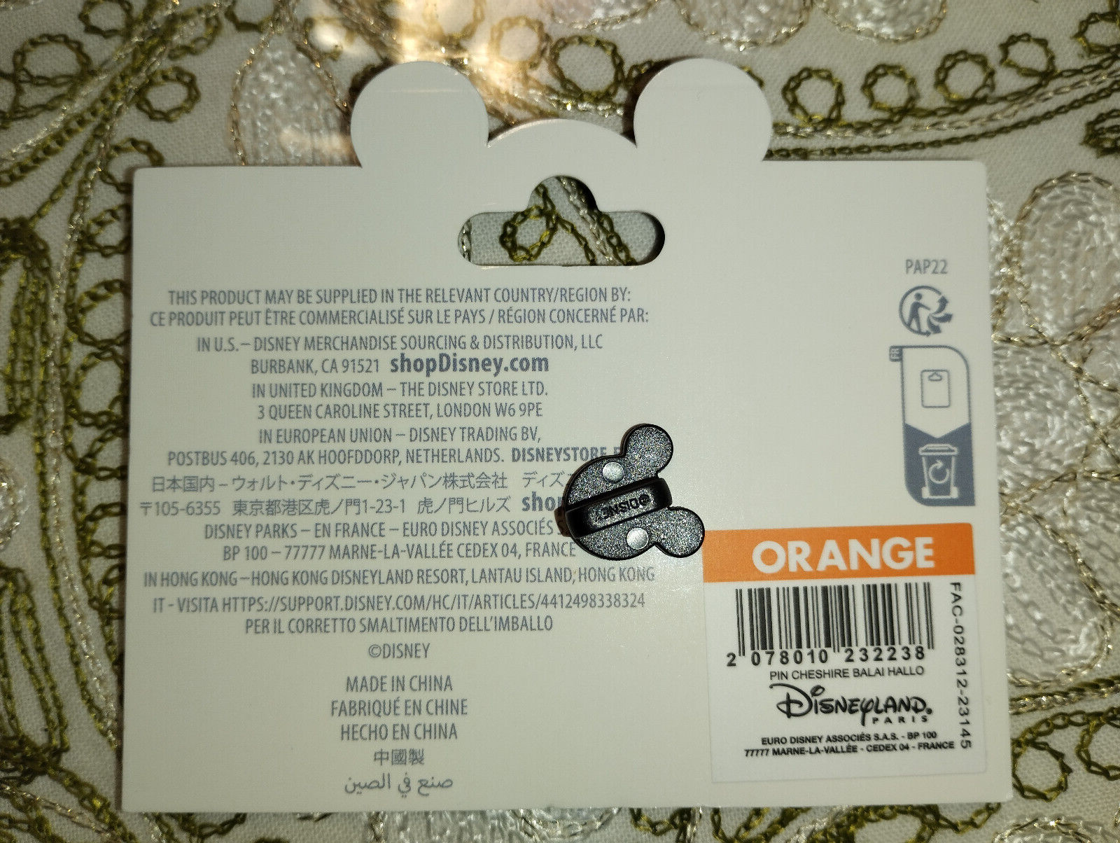 Cheshire cat Flying Broom Stick Halloween Disney Land Paris DLP Oct 2023 Pin