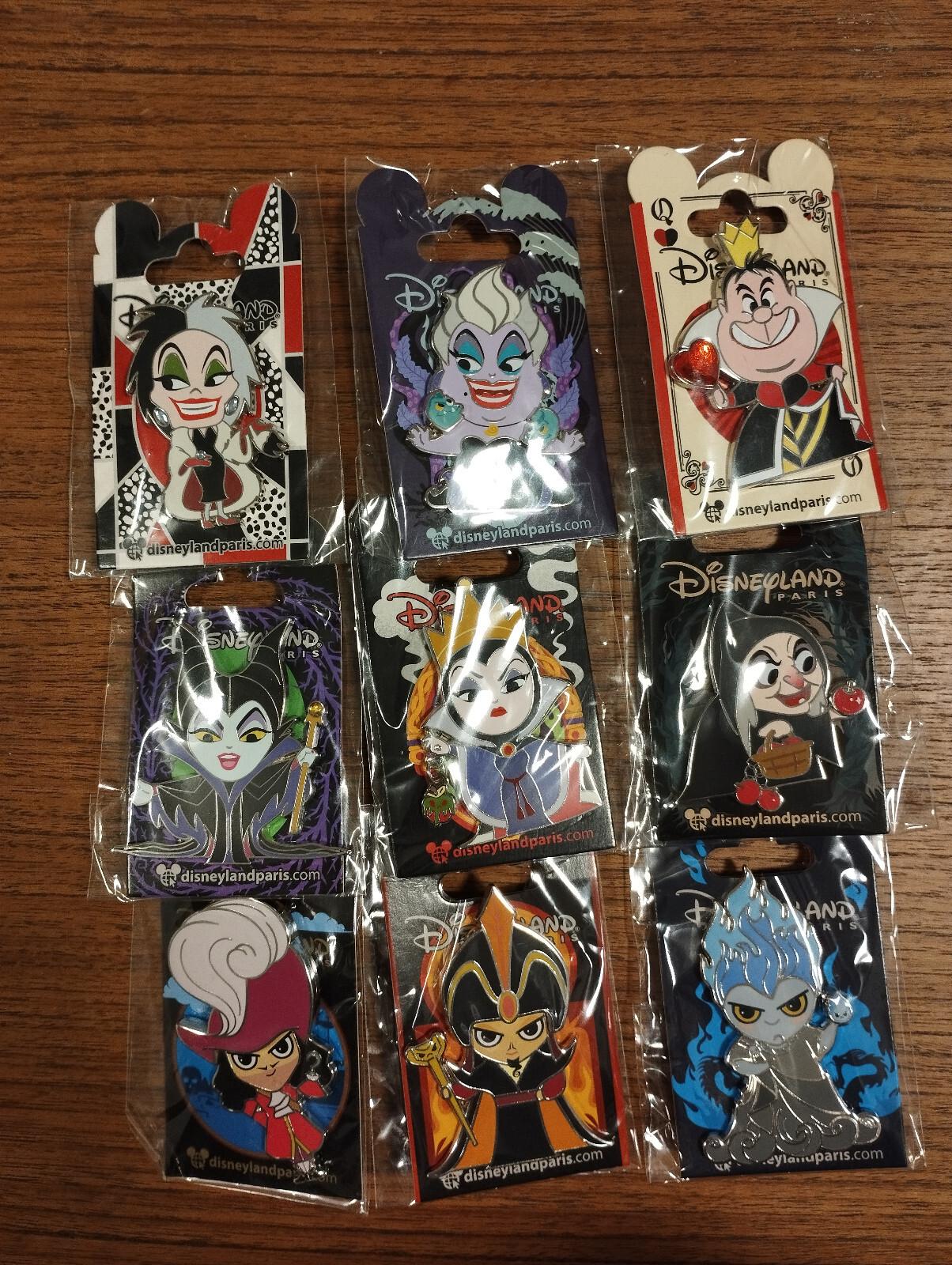 Hades Cruella etc Cute Villains Series Disney Land Paris DLP Nov 2022 9 Pins Set