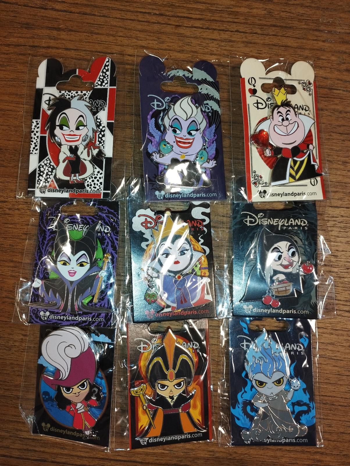 Hades Cruella etc Cute Villains Series Disney Land Paris DLP Nov 2022 9 Pins Set