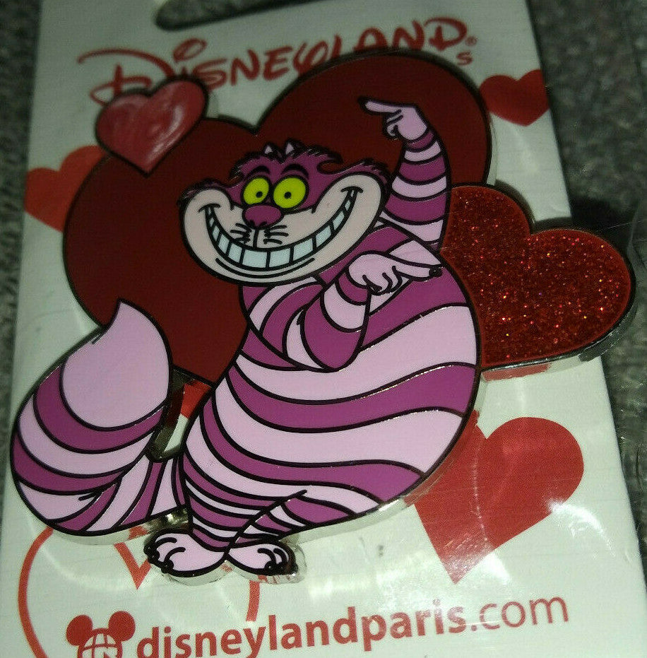 Cheshire in Heart Valentine Series Disney Land Paris Dlp Dlrp 2022 Glitter Pin