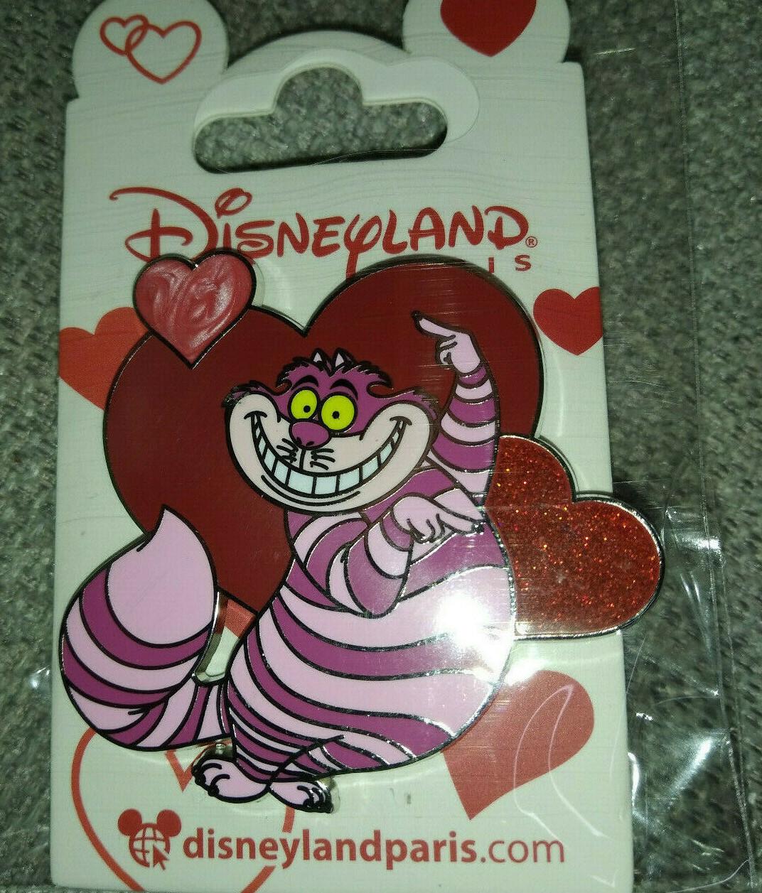 Cheshire in Heart Valentine Series Disney Land Paris Dlp Dlrp 2022 Glitter Pin