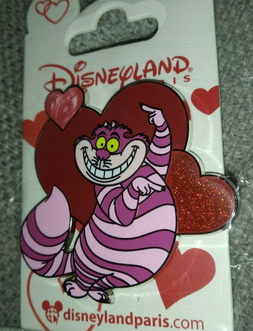 Cheshire in Heart Valentine Series Disney Land Paris Dlp Dlrp 2022 Glitter Pin