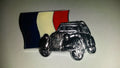 2CV Deux Chevaux Deudeuche Citroen silver color 3D French flag Pin Pin's