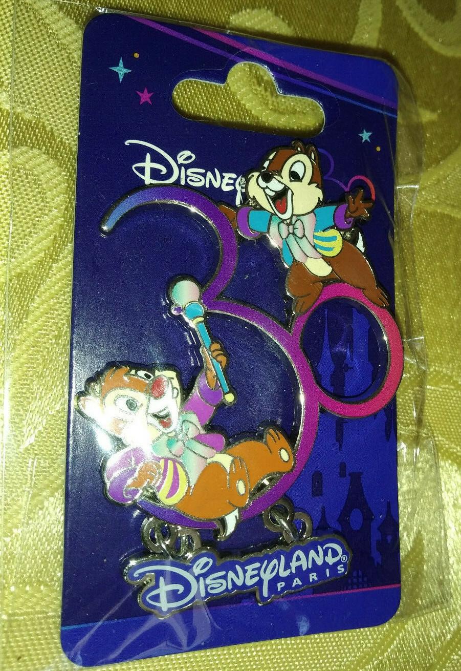 30th Anniversary Chip & Dale Disney Land Paris Dlrp Dlp March 2022 Dangle Pin