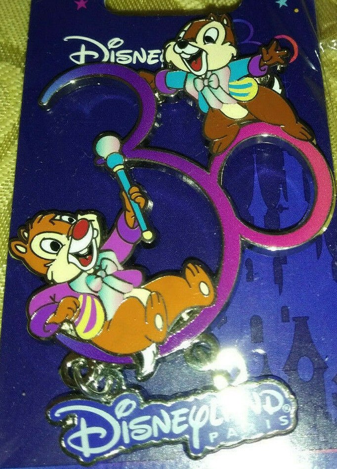 30th Anniversary Chip & Dale Disney Land Paris Dlrp Dlp March 2022 Dangle Pin
