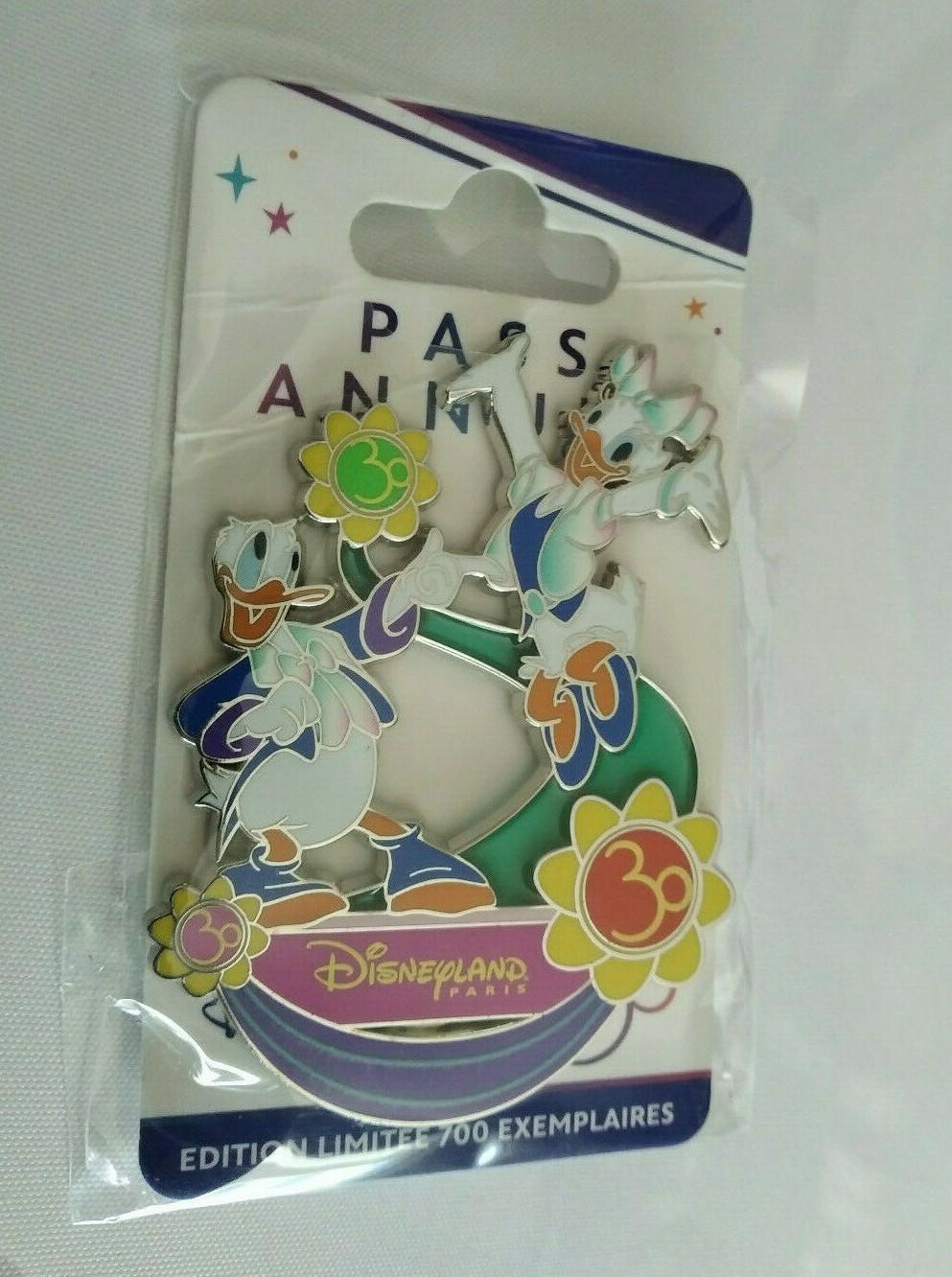 30th Pass Annuel Anniversary Donald Daisy Disney Land Paris LE 700 Dlp 2022 Pin