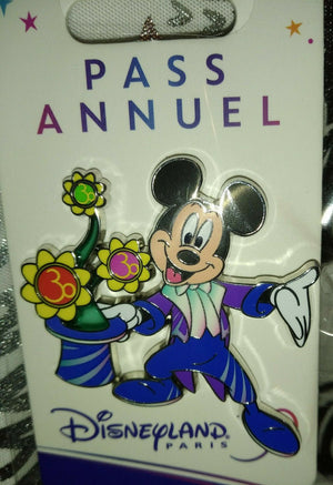 ミッキーハット 花柄 ディズニーランドパリ DLP 2022年 ピンバッジ 30周年記念 年間パスポート会員限定