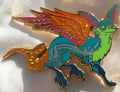 Alebrije of Fox Eagle orange Snake LE60 glitter pin fairy - tale - pins Pin