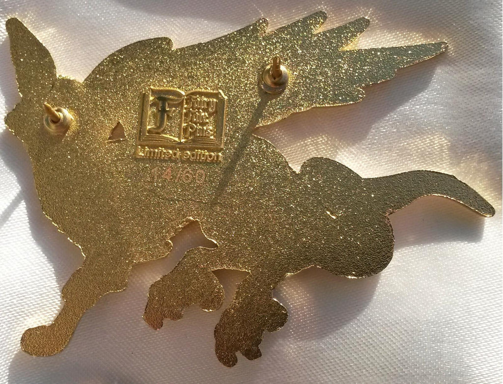 Alebrije of Fox Eagle orange Snake LE60 glitter pin fairy - tale - pins Pin