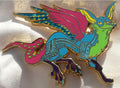 Alebrije of Fox Eagle red Snake LE60 glitter pin fairy - tale - pins Pin