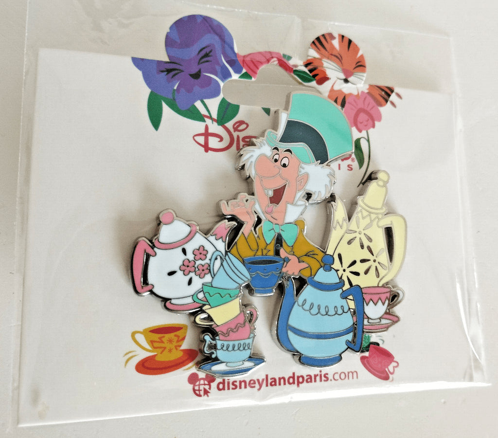 Alice Mad Hatter serving tea teapots Disney Land Paris Dlrp Dlp 2023 Jumbo Pin