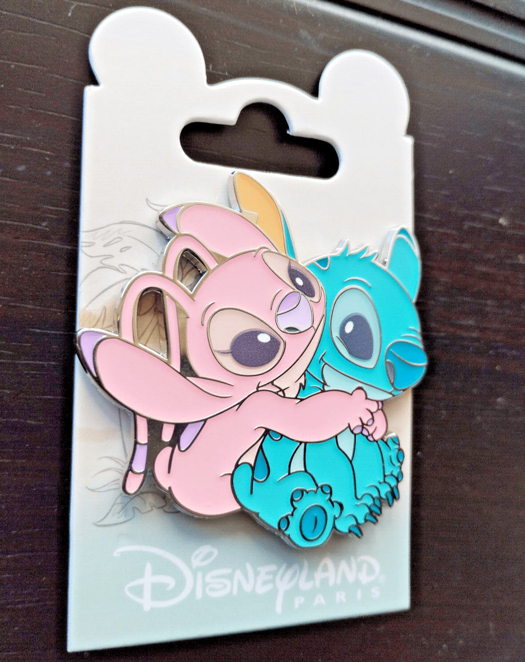 Angel Hugging Stitch from behing Disney Land Paris DLP March 2024 Pin