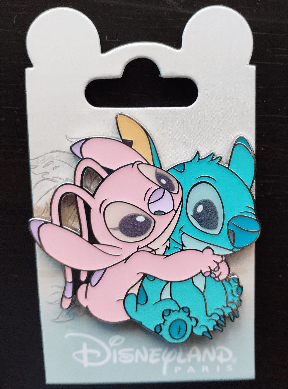 Angel Hugging Stitch from behing Disney Land Paris DLP March 2024 Pin