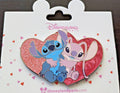 Angel & Stitch in Heart Valentine Disney Paris Dlrp Dlp Fev 2024 Glitter Pin
