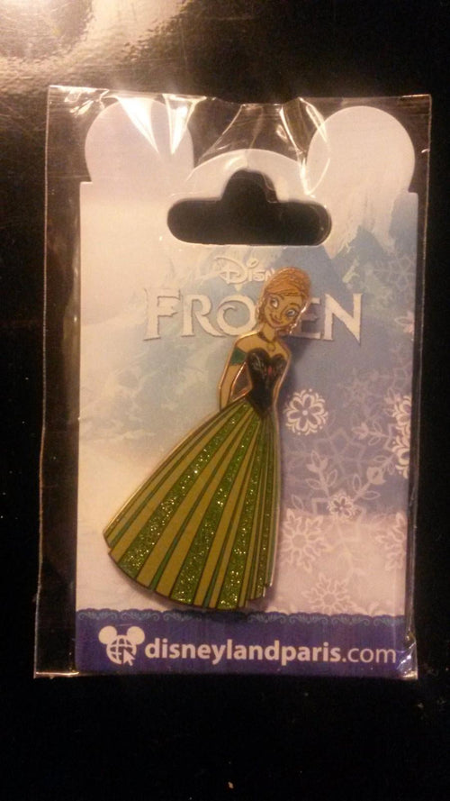 Anna Green Glitter Gown Princess Frozen ( Elsa ) Disney Paris 2014 Dlrp Dlp Pin