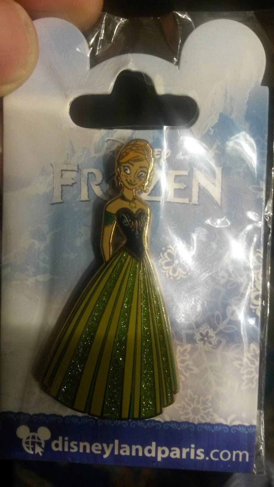 Anna Green Glitter Gown Princess Frozen ( Elsa ) Disney Paris 2014 Dlrp Dlp Pin
