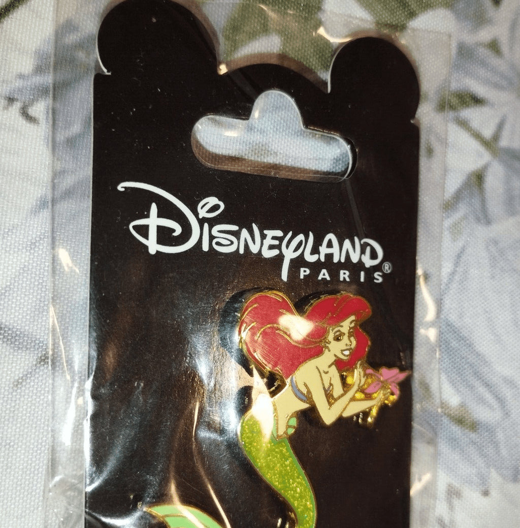Ariel (mermaid) Princess with Flower v2 Disney Paris Dlrp Dlp glitter 2009 Pin