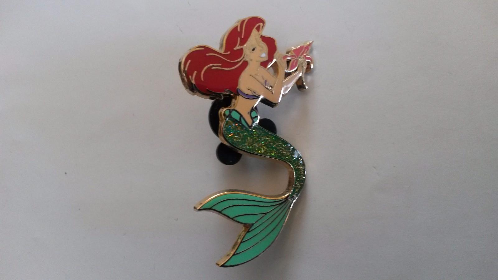 Ariel (mermaid) Princess with Flower v2 Disney Paris Dlrp Dlp glitter 2009 Pin