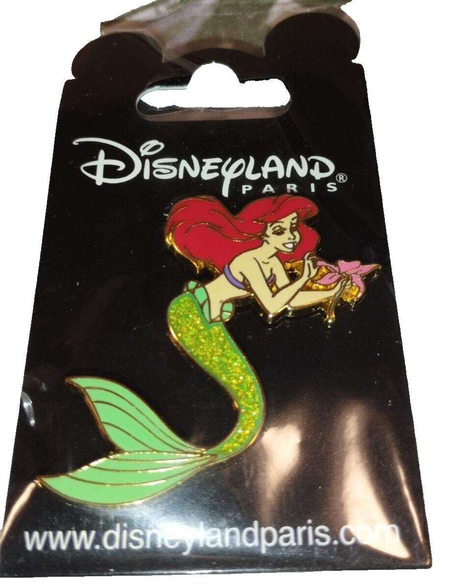 Ariel (mermaid) Princess with Flower v2 Disney Paris Dlrp Dlp glitter 2009 Pin