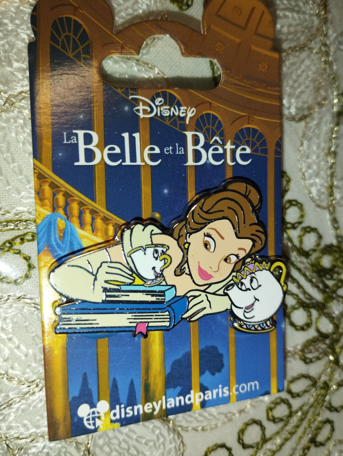Belle Chip Pot on Books Beauty and the Beast Disney Land Paris Dlp Dec 2023 Pin