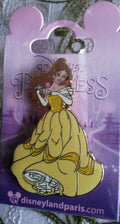 Belle holding rose yellow ball gown Disney Land Paris Dlrp Dlp 2014 glitter Pin