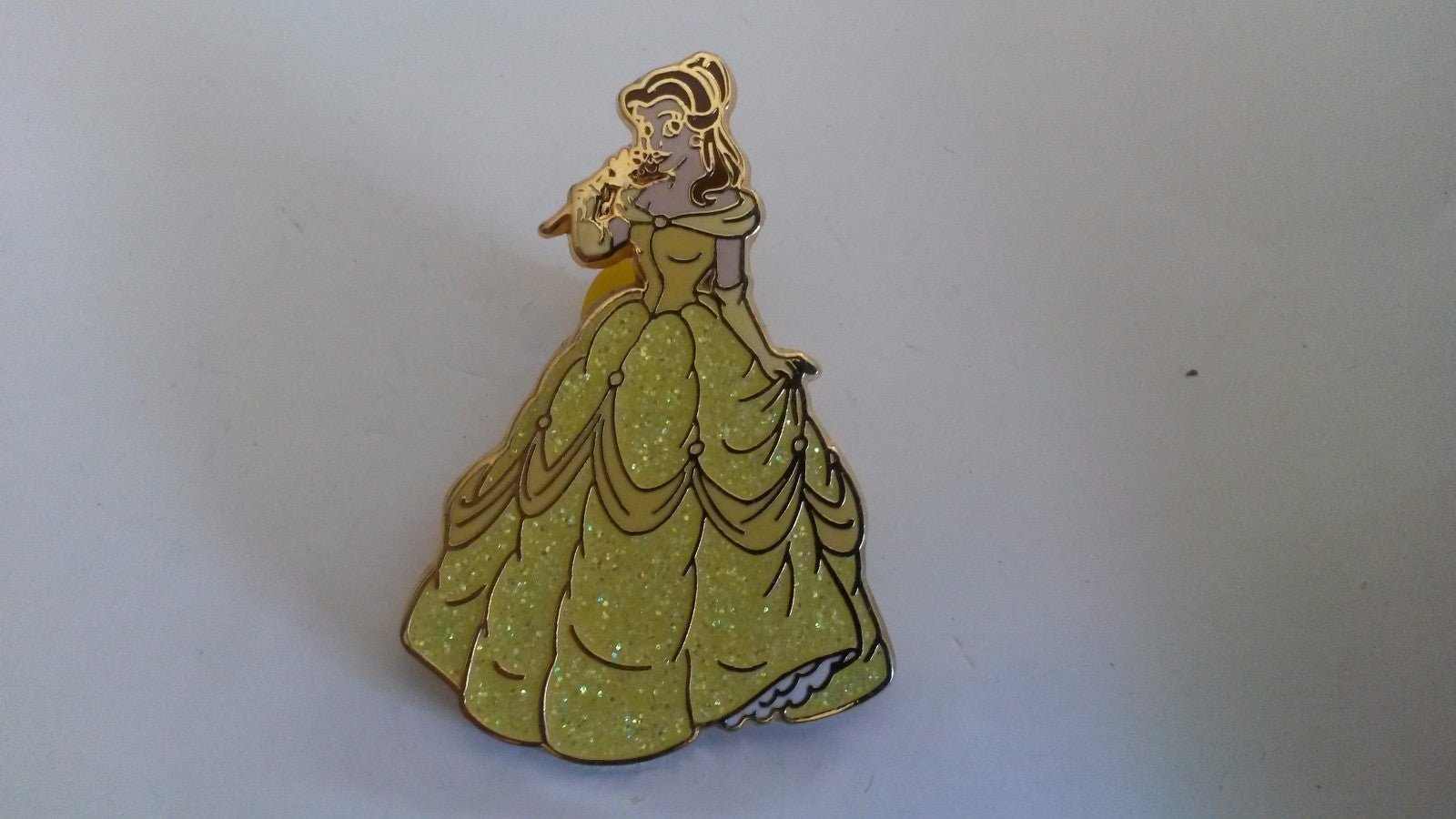 Belle Princess Glitter Gawn smelling Rose Disney Land Paris Dlrp Dlp 2003 Pin
