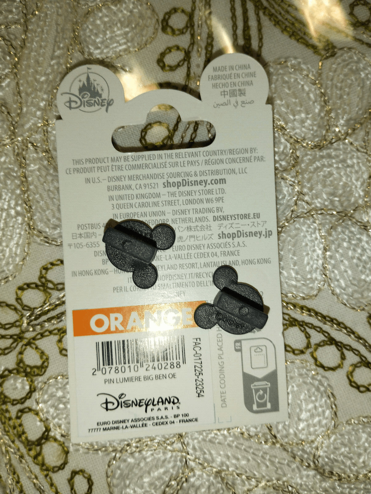 Big Ben Lumiere Proud pose Beauty & the Beast Disney L Paris Dlp Dec 2023 Pin