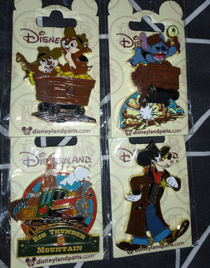 ビッグサンダーマウンテン チップ＆デール スティッチ グーフィー DLP ディズニーパリ 2021 ピン 4個セット