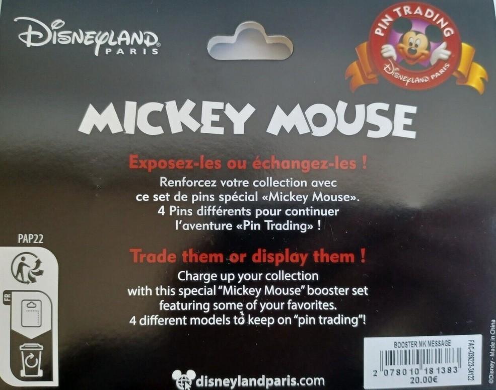 Booster Pack 4 pins - Mickey Mouse Disney Land Paris Dlp May 2018 Pin set
