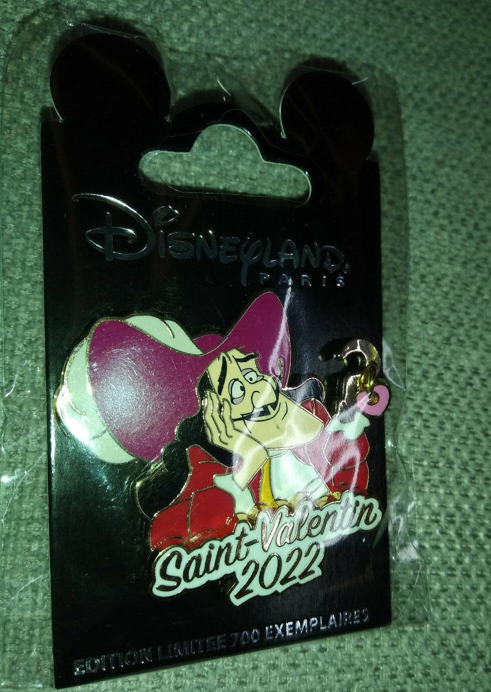 Captain Hook St Valentin Valentine 2022 Disney Land Paris LE 700 Dlp Dangle Pin