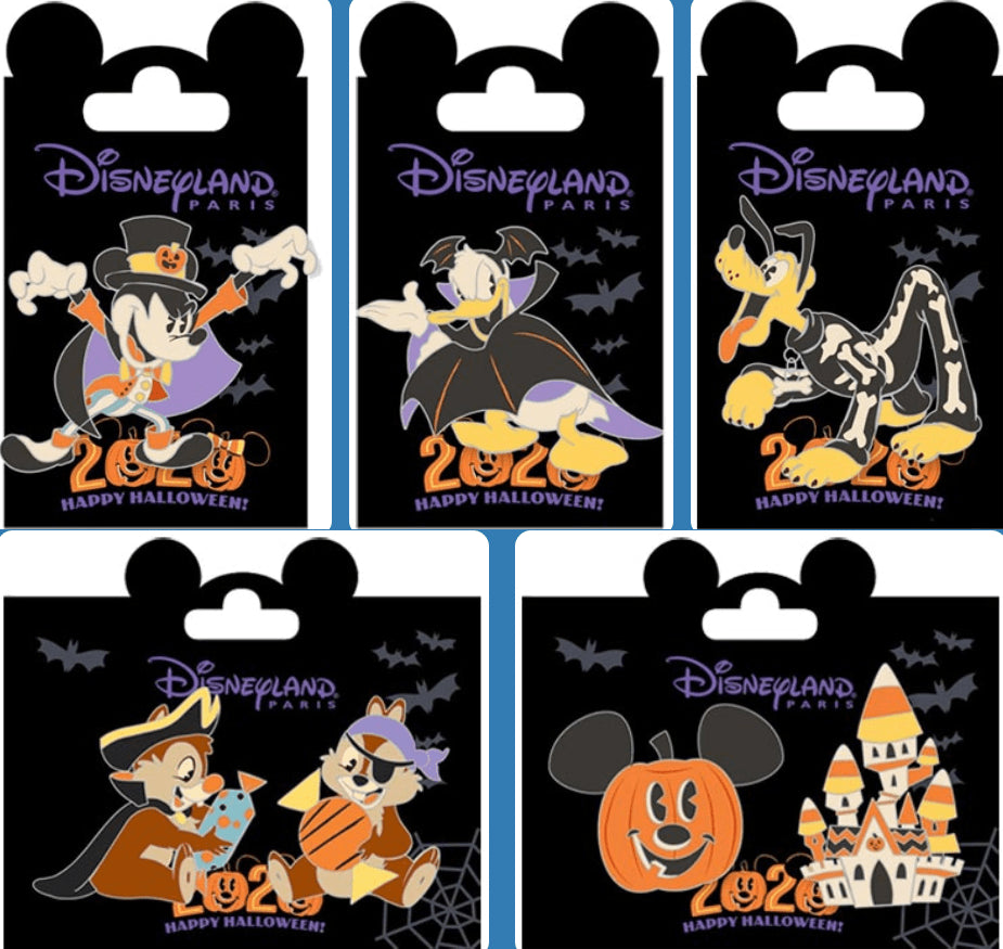 Castle and Mickey Pumpkin Halloween Disney Paris Dlp 2020 Pins