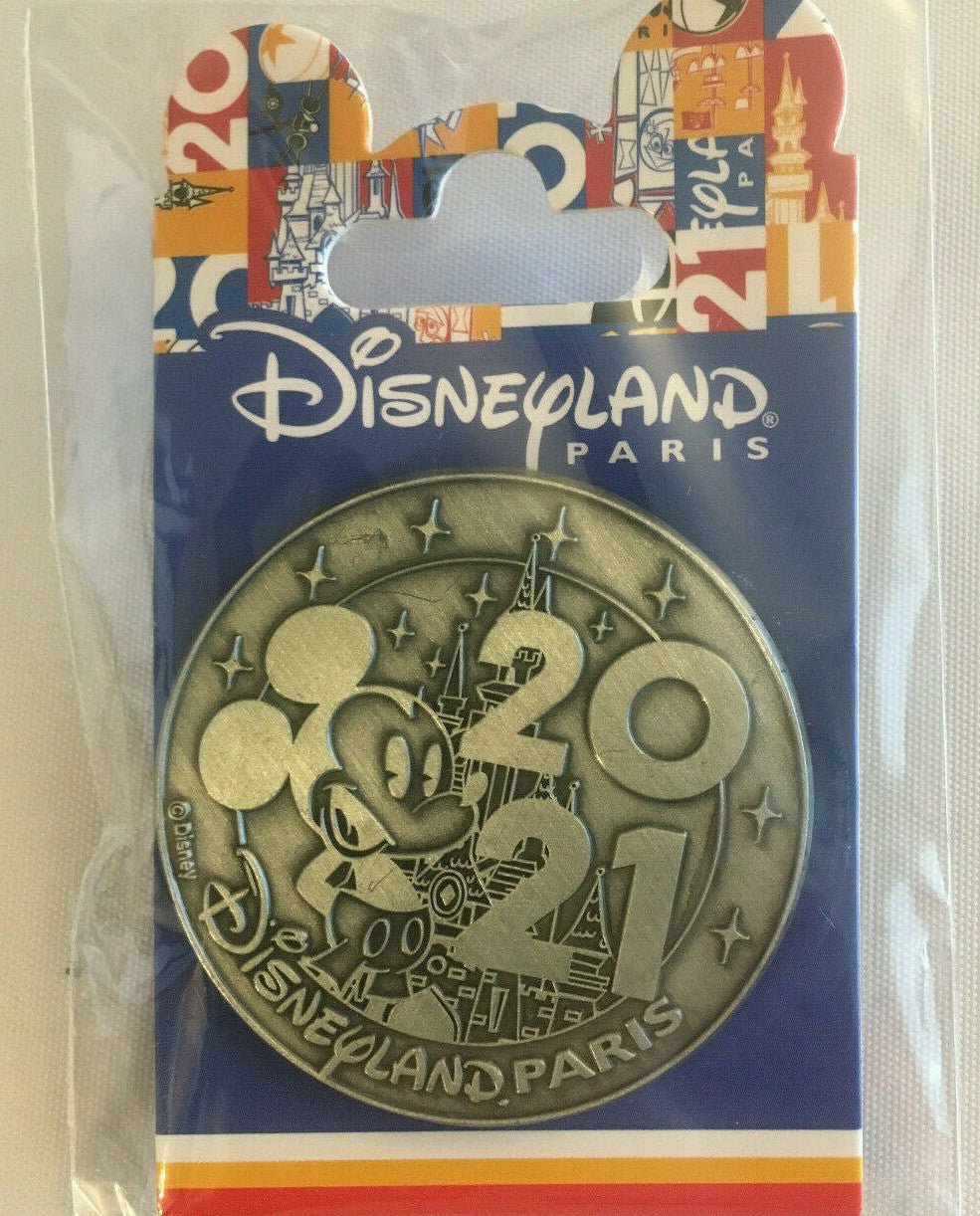 Castle Mickey celebrating 2021 Disney Paris Dlrp Dlp 14/02/ 2021 Round Coin Pin