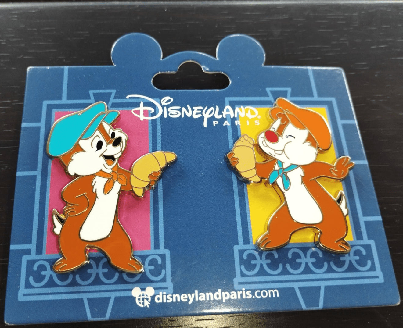 Chip and Dale Croissant Set de Paris Disney LandParis Dlp March 2025 2 Pins