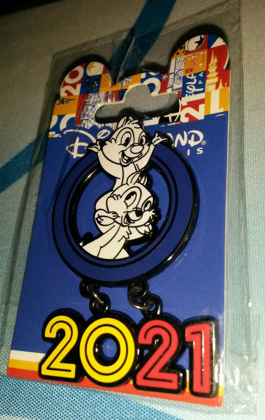 Chip and Dale Disney Paris Dlrp Dlp 2021 celebration Dangle Pin