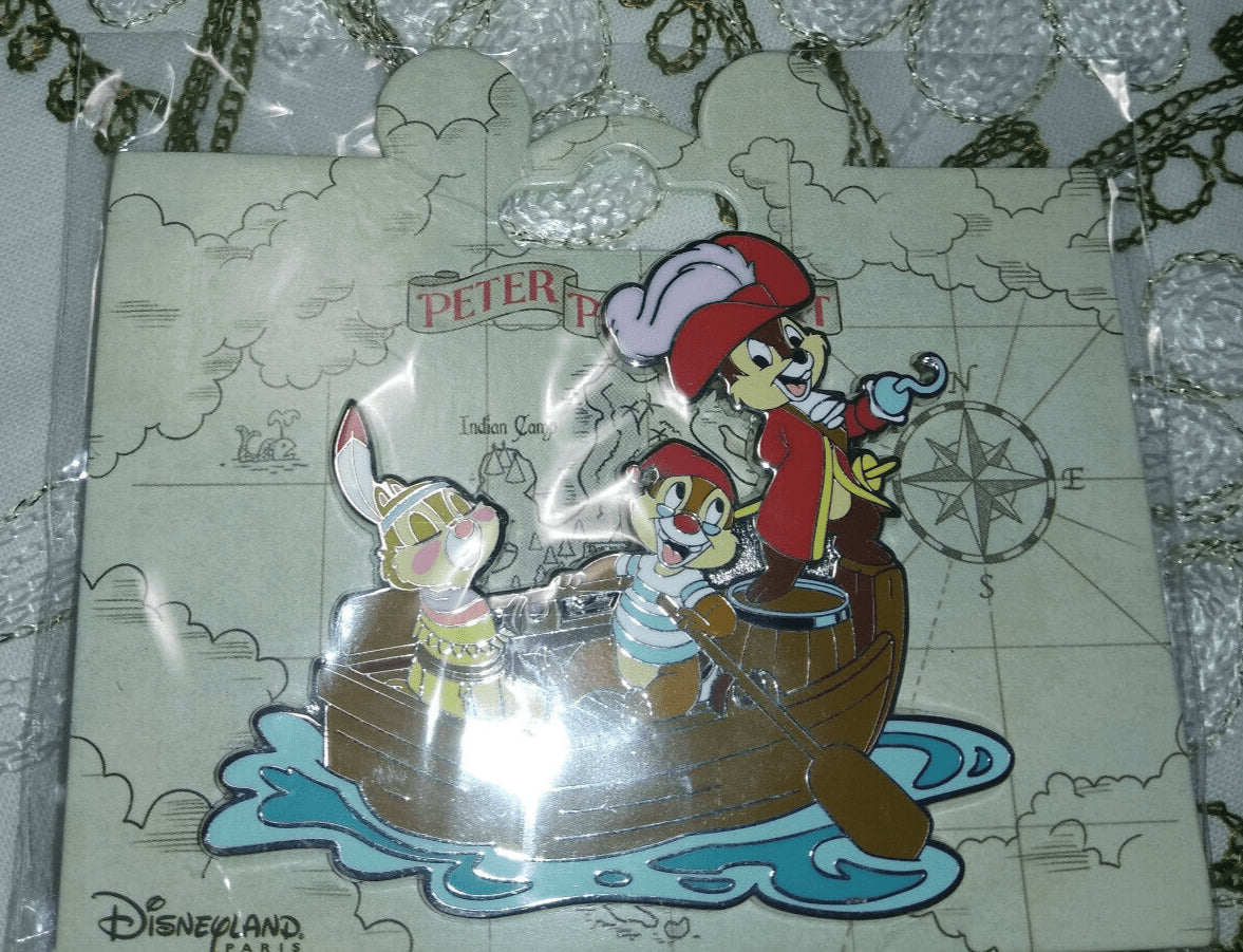 Chip Dale Clarisse Peter Pan's Flight Attraction Disney L Paris DLP 2022 Pin