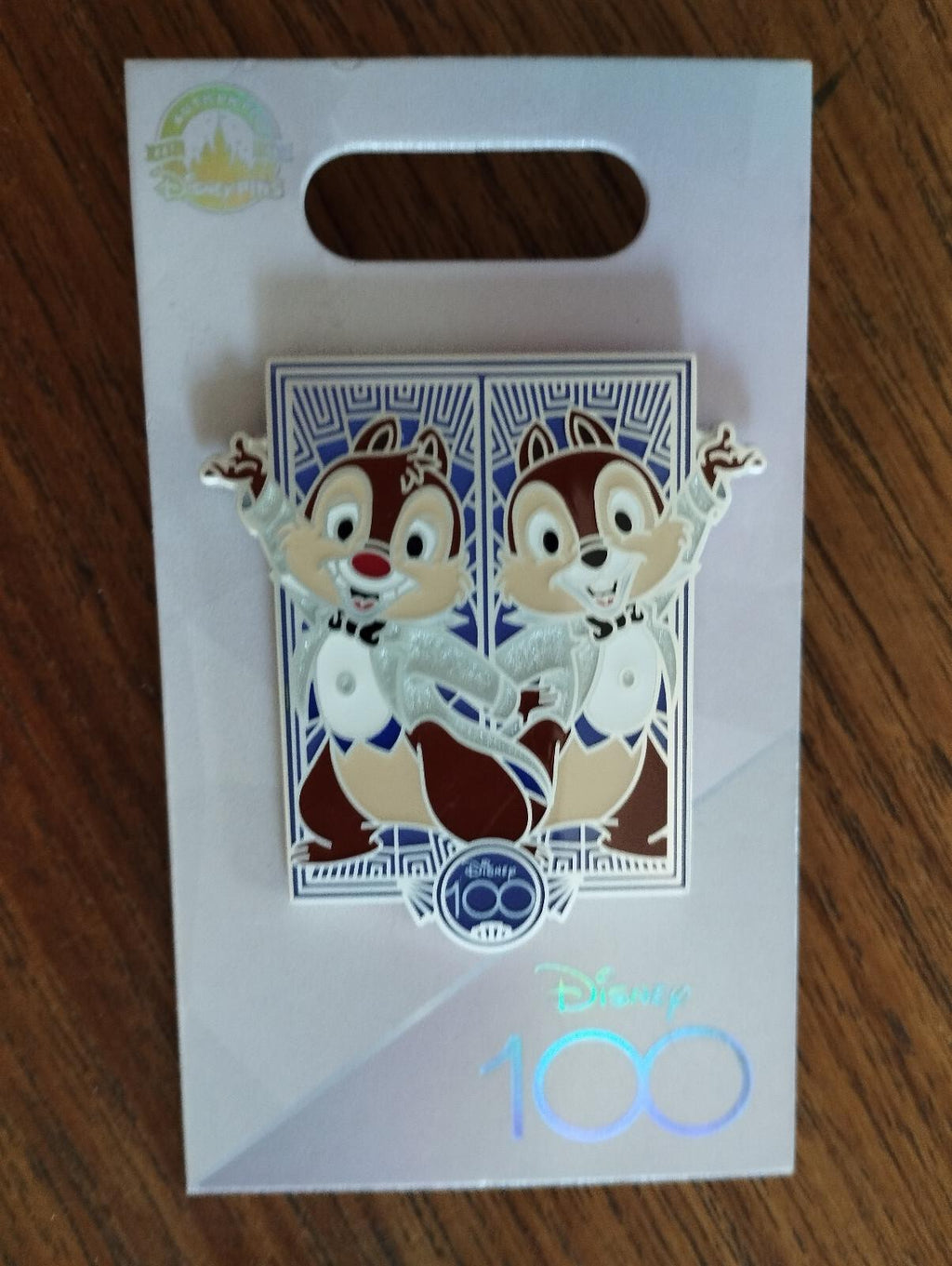 Chip & Dale D Land Paris Dlp 2023 Disney 100 Platinum Edition Celebration Pin
