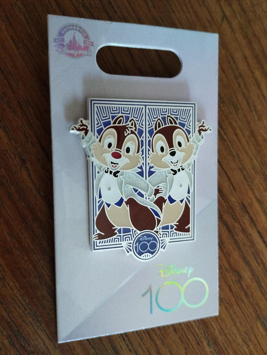 Chip & Dale D Land Paris Dlp 2023 Disney 100 Platinum Edition Celebration Pin