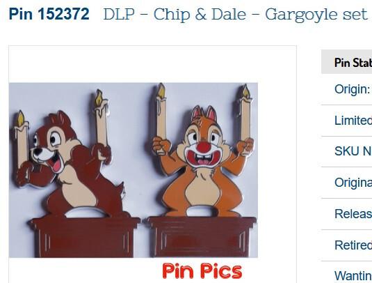 Chip Dale Gargoyle Phantom Manor Haunted Mansion Disney L Paris DLP Oct 2022 Pin