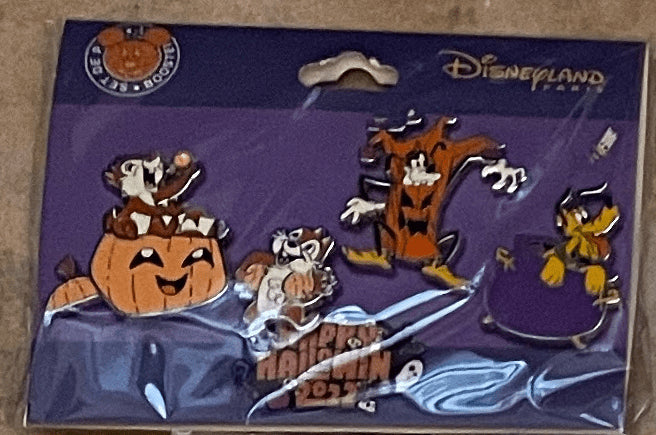 Chip Dale Goofy Pluto Halloween Series Disney Paris DLRP DLP Sep 2022 4 Pins Set