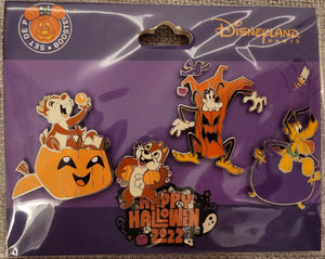 チップとデール、グーフィー、プルート ハロウィンシリーズ ディズニー・パリ DLRP DLP 2022年9月 ピンバッジ4個セット