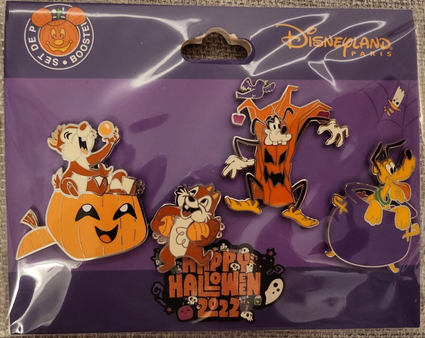 Chip Dale Goofy Pluto Halloween Series Disney Paris DLRP DLP Sep 2022 4 Pins Set