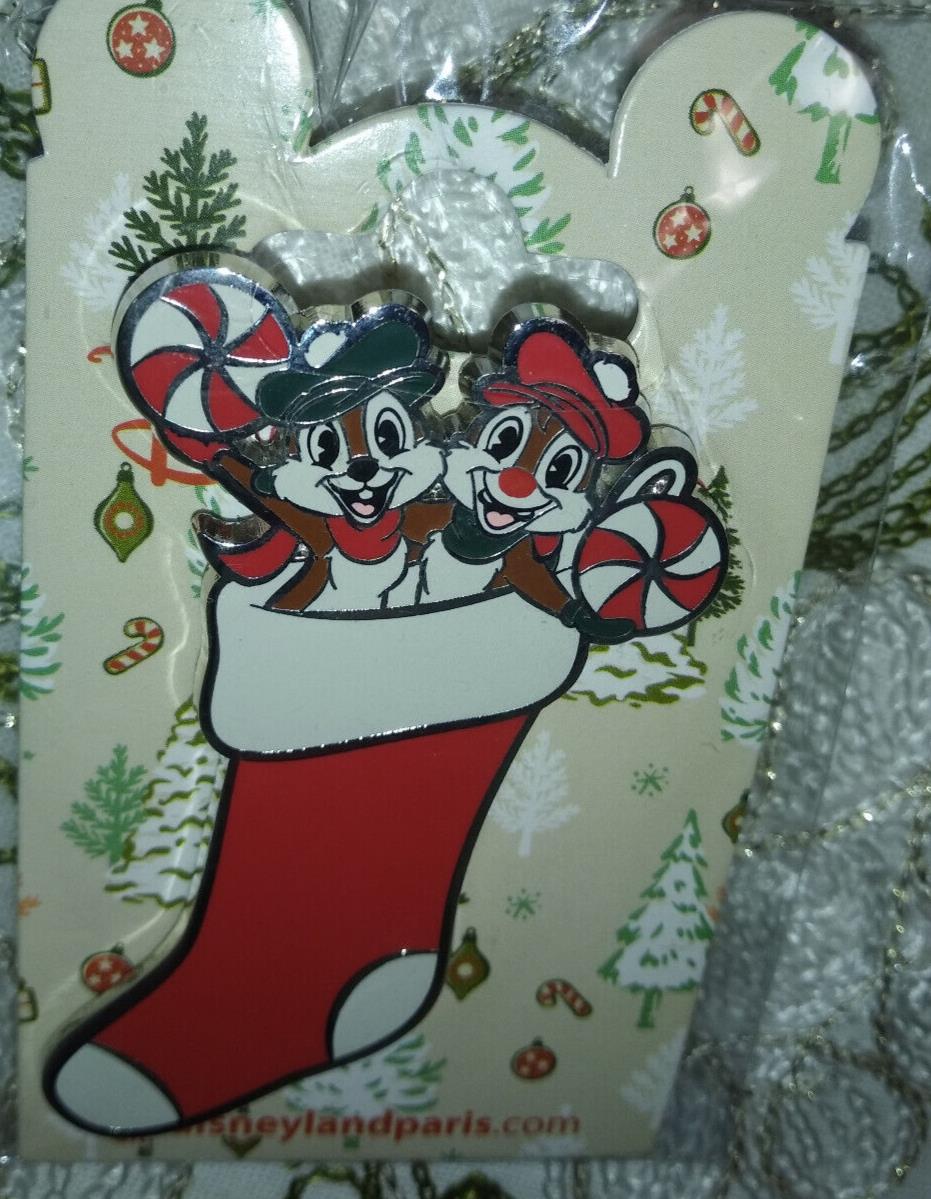 Christmas Chip and Dale in a Sock Disney Land Paris DLP Dec 2022 Pin