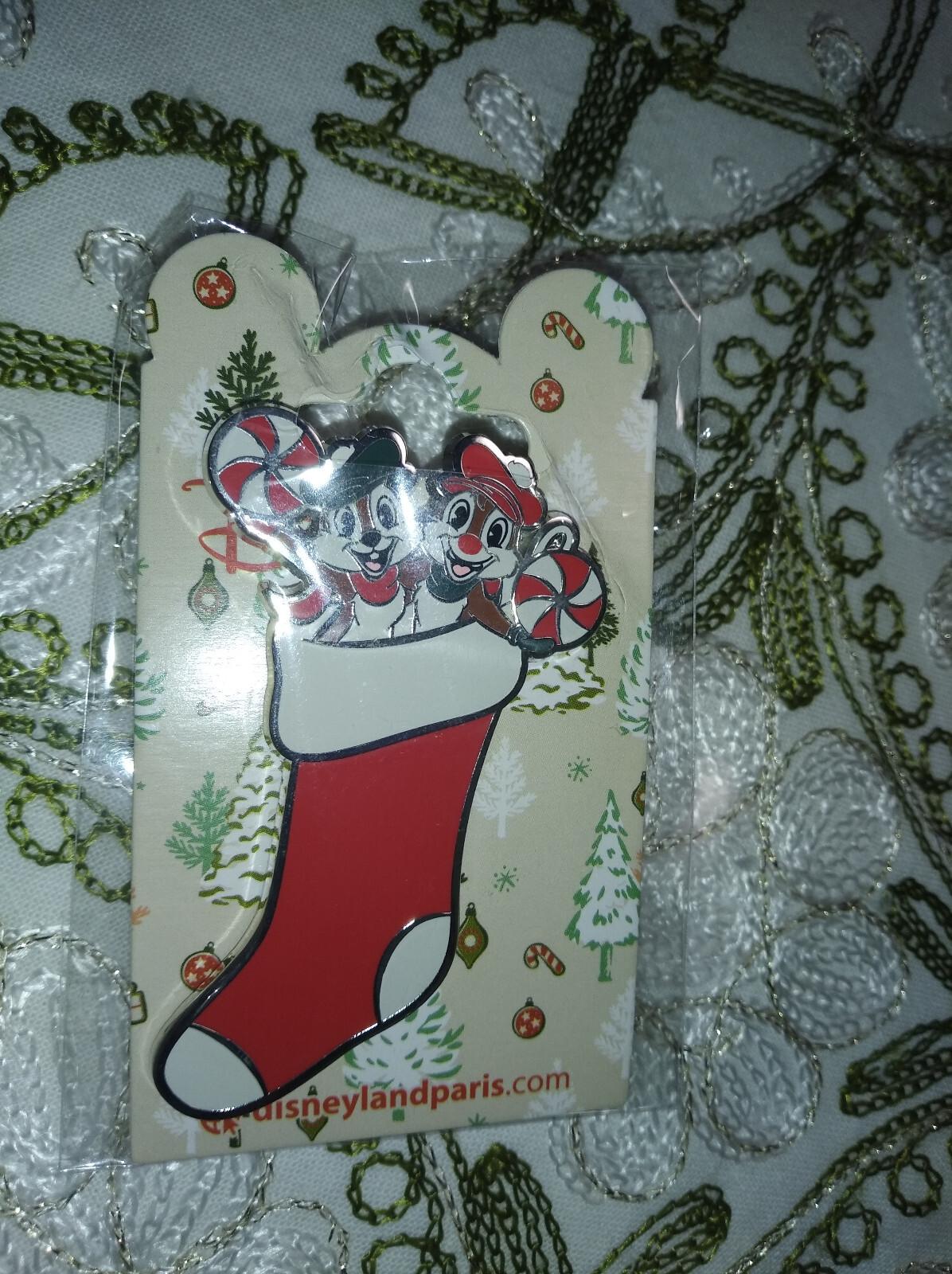 Christmas Chip and Dale in a Sock Disney Land Paris DLP Dec 2022 Pin