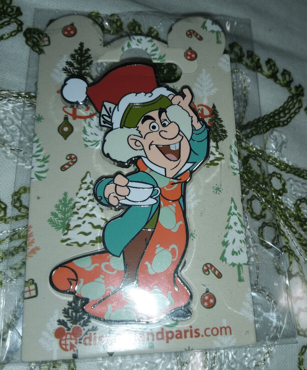 Christmas Mad Hatter Olaf Chip Pluto Mickey Min Disney Paris DLP 2022 5 Pins Set