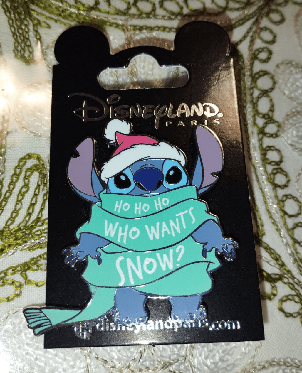 Christmas Stitch Santa Claus Who wants snow Disney Land Paris DLP Dec 2023 Pin
