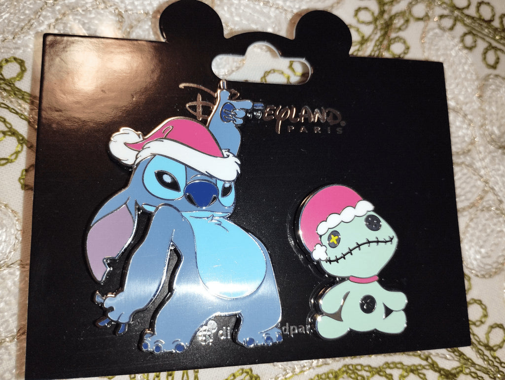 Christmas Stitch Scrump Santa Claus Disney Land Paris DLP Dec 2023 2 Pins