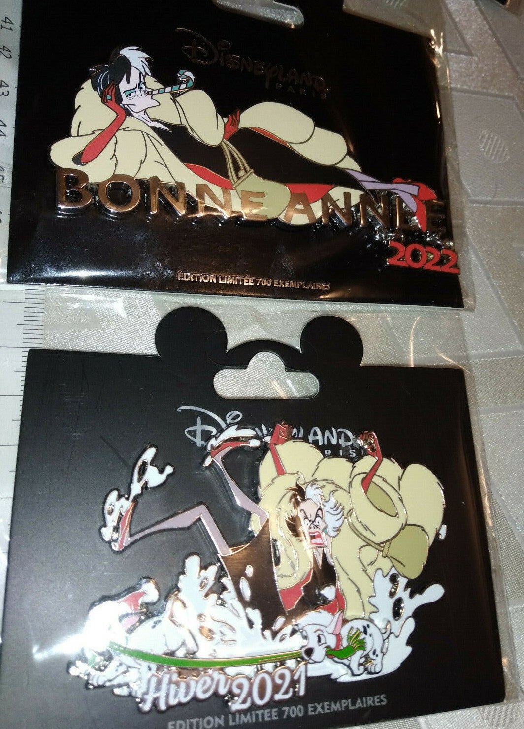 Cruella De Vil 2021 11th December 2 Jumbo Pins Disney Paris LE 700 Dlp Dangle